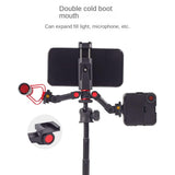 Universal Dual Cold Shoe Mount For Camera And Phone - Close-Up Angle