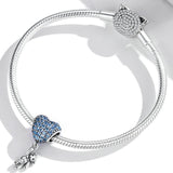 925 Sterling Silver Heart Balloon Bear Pendant For Diy Bracelets & Necklaces - Close-Up Angle