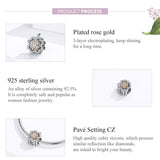 925 Sterling Silver Zircon Beaded Diy Bracelet Charm - 45-Degree Angle