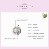 925 Sterling Silver Zircon Beaded Diy Bracelet Charm - Rear View