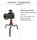 Flexible Mini Octopus Tripod with Phone Clamp for Iphone Galaxy Huawei Gopro - 45-Degree Angle