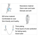 925 Sterling Silver Airplane Star Chain Accessory - Side View