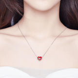 925 Sterling Silver Red Ecg Beaded Love Bracelet - Low Angle
