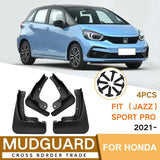 For Honda Fit Jazz Sport Pro 2021 4Pcs / Set Car Auto Soft Plastic Splash Flaps Fender Guard - Side View