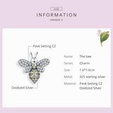 925 Sterling Silver Bee Bracelet Diy Beaded Accessory - Rear View