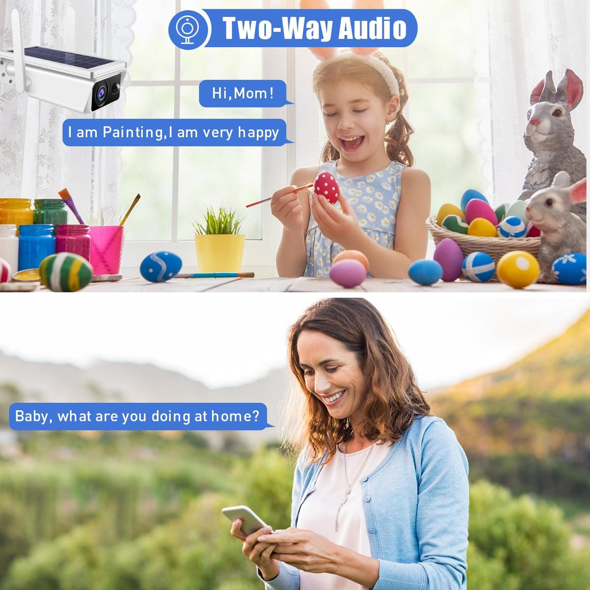 Solar-Powered 1080P Wifi Security Camera With Motion Detection And Night Vision