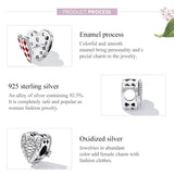 925 Sterling Silver Heart Clock Beads For Diy Bracelets & Necklaces - Top-Down View
