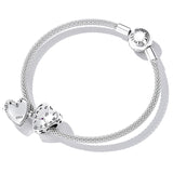 925 Sterling Silver Heart Clock Beads For Diy Bracelets & Necklaces - Rear View
