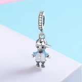 925 Sterling Silver Boy Bead Bracelet / Necklace Accessory - Side View