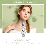 925 Sterling Silver Boy Bead Bracelet / Necklace Accessory - 45-Degree Angle