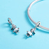 925 Sterling Silver Boy Bead Bracelet / Necklace Accessory - Close-Up Angle