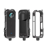 Amagisn Metal Protective Housing for Insta360 X4 with 2 Claws and Rabbit Cage - Front View