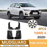 For Toyota Yaris X 2020-2023 4Pcs / Set Car Auto Soft Plastic Splash Flaps Fender Guard - Side View