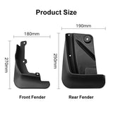 For Toyota Yaris X 2020-2023 4Pcs / Set Car Auto Soft Plastic Splash Flaps Fender Guard - Top-Down View