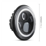 2 Pcs 7 Inch Ip68 Waterproof 6500K 75W Cree Led Headlight Hi / Lo Beam Driving Lamp For Jeep Wrangler Jk Tj Lj - Side View