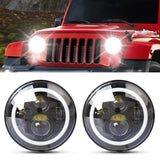 2 Pcs 7 Inch Ip68 Waterproof 6500K 75W Cree Led Headlight Hi / Lo Beam Driving Lamp For Jeep Wrangler Jk Tj Lj - 45-Degree Angle
