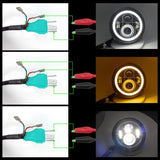 2 Pcs 7 Inch Ip68 Waterproof 6500K 75W Cree Led Headlight Hi / Lo Beam Driving Lamp For Jeep Wrangler Jk Tj Lj - Rear View