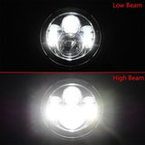 2 Pcs 7 Inch Ip68 Waterproof 6500K 75W Cree Led Headlight Hi / Lo Beam Driving Lamp For Jeep Wrangler Jk Tj Lj - Close-Up Angle