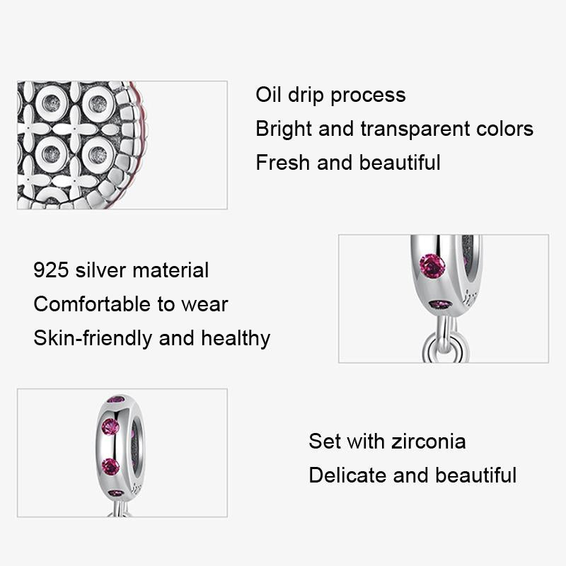 925 Sterling Silver Strawberry Cookie Pendant Beads For Diy Bracelets