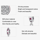 925 Sterling Silver Strawberry Cookie Pendant Beads For Diy Bracelets - Side View