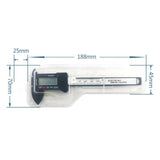 Digital Display Vernier Caliper - Plastic Fiber - 45-Degree Angle