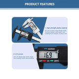 Digital Display Vernier Caliper - Plastic Fiber - Rear View