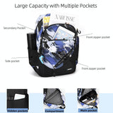 Lightweight 2-in-1 Backpack and Chest Bag for Men - Blue Football - Blue Football - 45-Degree Angle