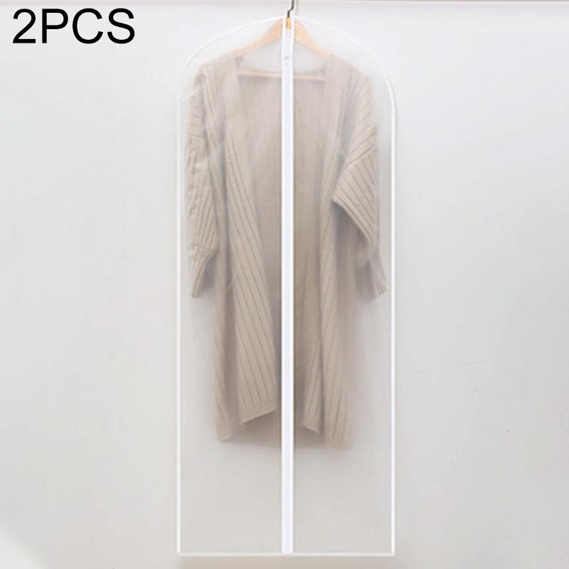 2 Transparent Hanging Garment Storage Bags with Zipper