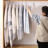 2 Transparent Hanging Garment Storage Bags with Zipper - Rear View