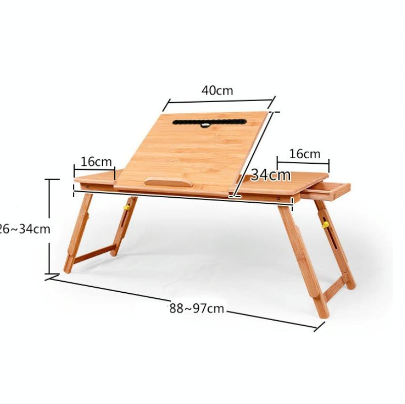 Adjustable Folding Laptop Desk for Bed with Card Slot and Lazy Computer Design