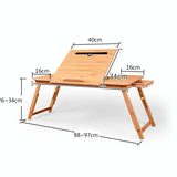 Adjustable Folding Laptop Desk for Bed with Card Slot and Lazy Computer Design - Side View