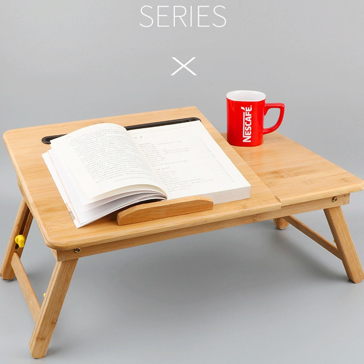 Adjustable Folding Laptop Desk for Bed with Card Slot and Lazy Computer Design