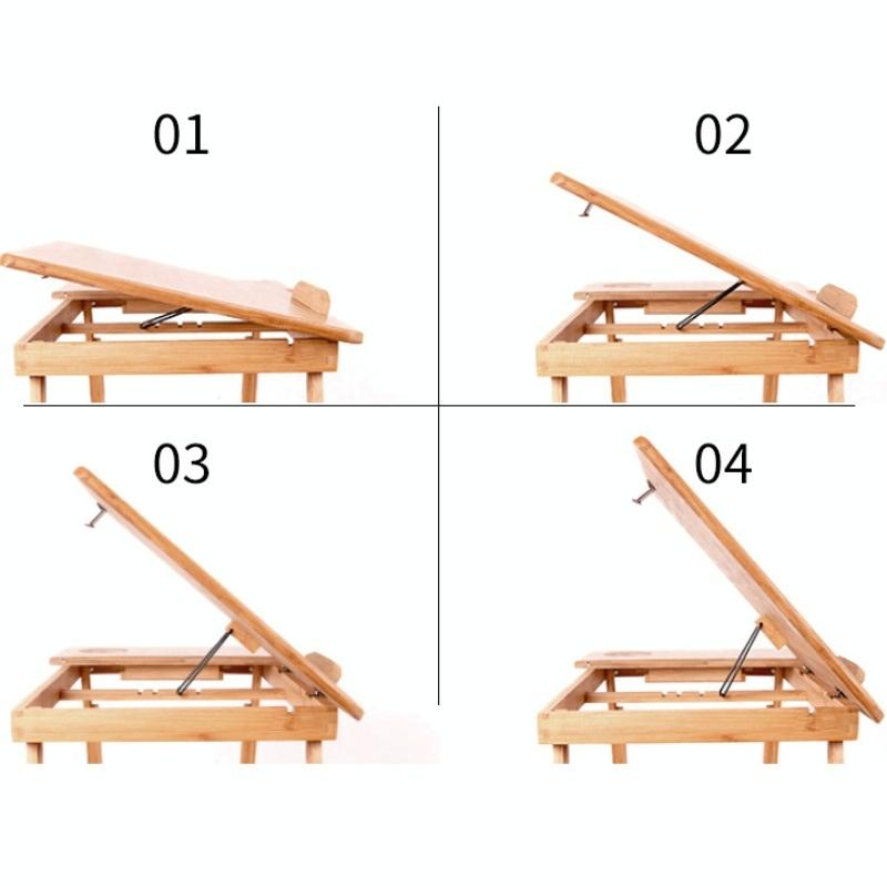 Adjustable Folding Laptop Desk for Bed with Card Slot and Lazy Computer Design