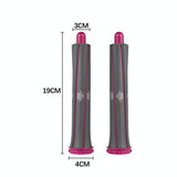 Long Barrel Pair & 2 Adapters for Dyson Hair Dryer - Curling Iron Accessories - Front View