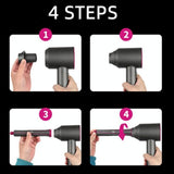 Long Barrel Pair & 2 Adapters for Dyson Hair Dryer - Curling Iron Accessories - 45-Degree Angle