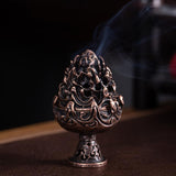 Small Vintage Copper Incense Burner - Indoor Ornament - Front View