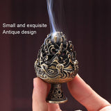 Small Vintage Copper Incense Burner - Indoor Ornament - 45-Degree Angle