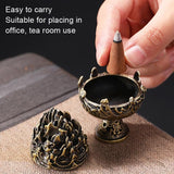 Small Vintage Copper Incense Burner - Indoor Ornament - Close-Up Angle