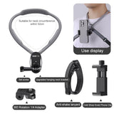 Flexible Neck Mount for Pov Viewing with Strap - With Phone Clamp & Adapter