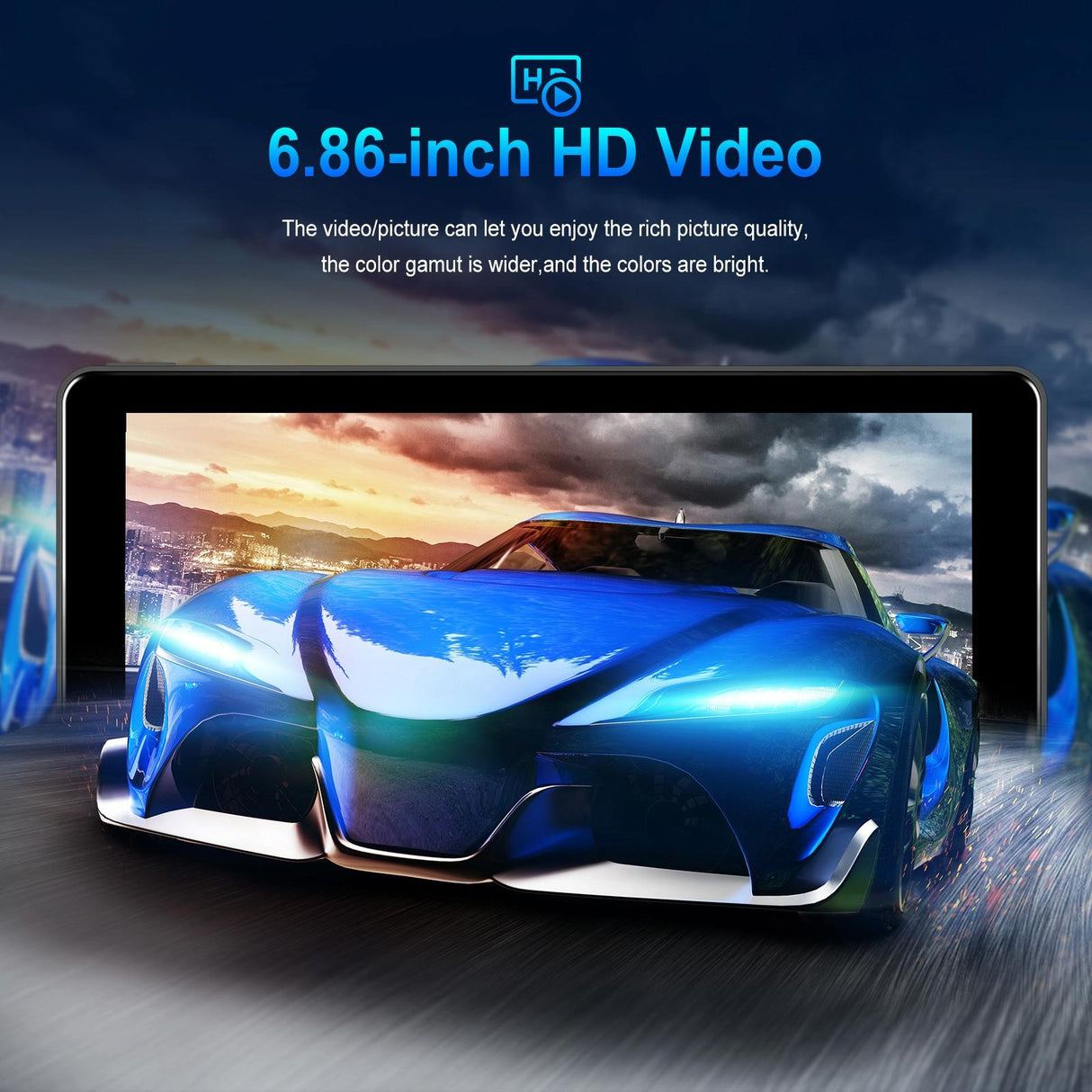 6.86 Inch 4K Dvr Smart Screen Player - Compact & High-Resolution - Standard + Reversing Camera