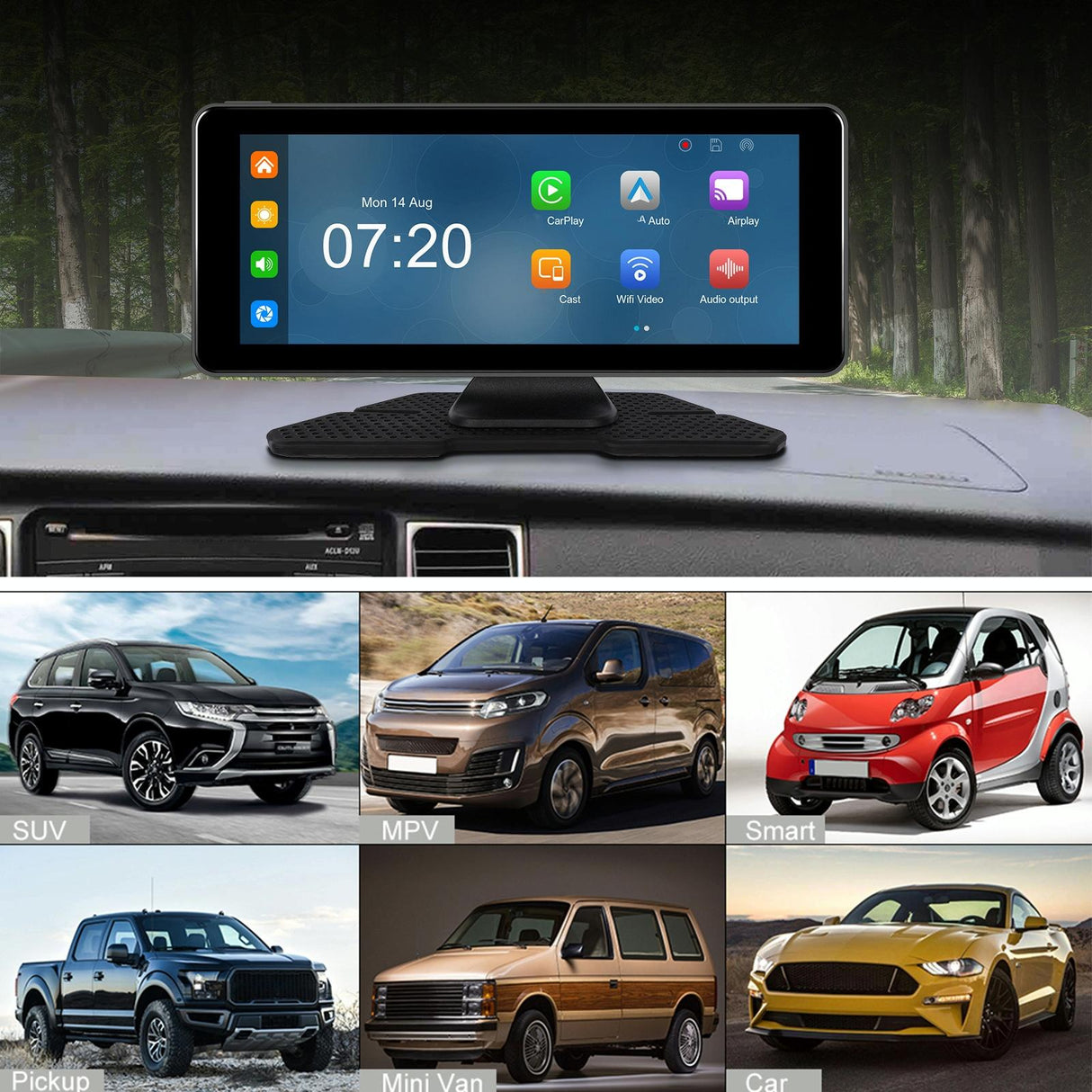 6.86 Inch 4K Dvr Smart Screen Player - Compact & High-Resolution - Standard + Reversing Camera