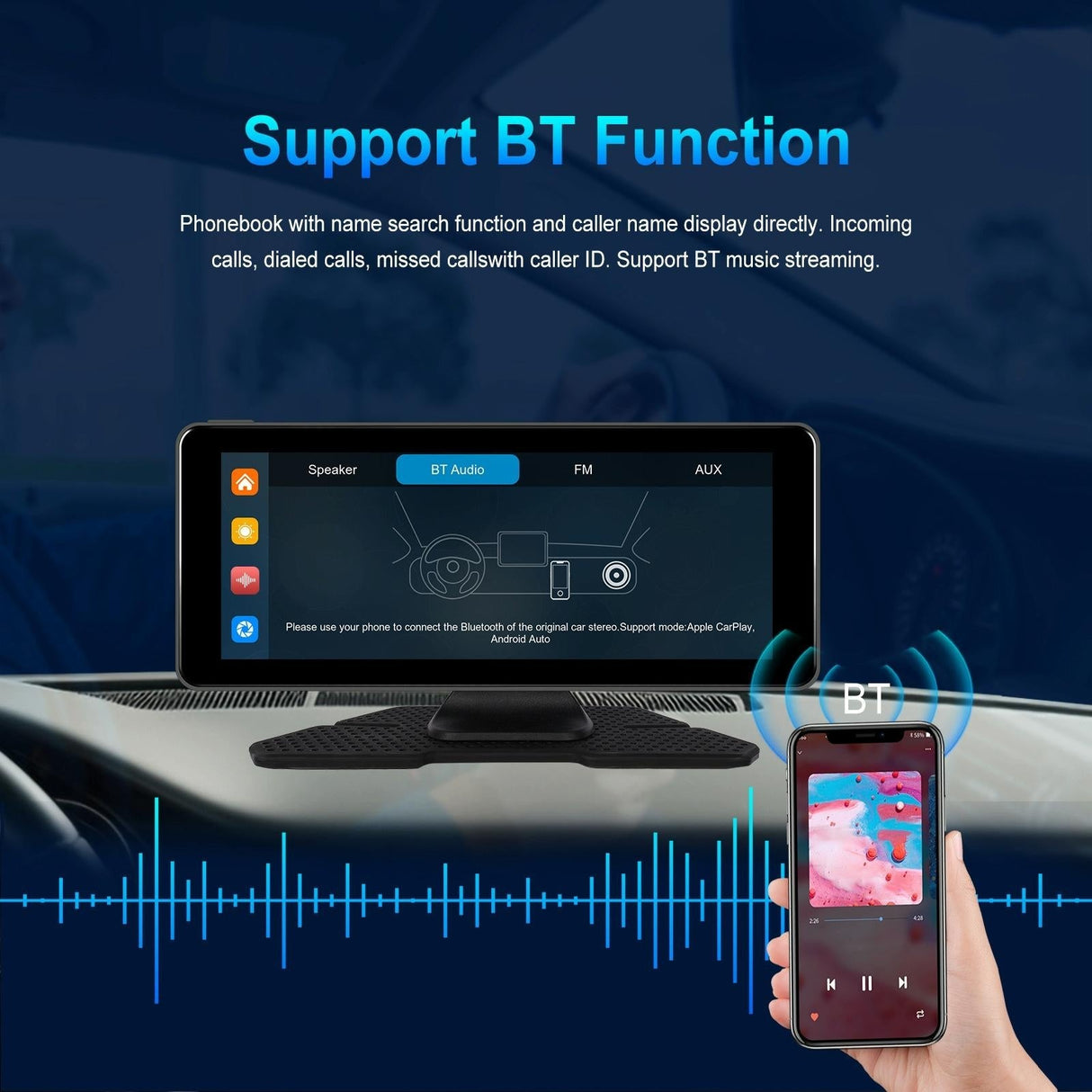 6.86 Inch 4K Dvr Smart Screen Player - Compact & High-Resolution - Standard + Reversing Camera