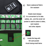 Portable Multifunctional u Disk Storage Bag for Mobile Phone Accessories - Green - 45-Degree Angle