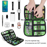 Portable Multifunctional u Disk Storage Bag for Mobile Phone Accessories - Green - Rear View