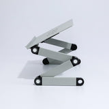 Portable Laptop Desk with Fan & Mouse Board - Aluminum Alloy Folding & Heightening - Black - Close-Up Angle