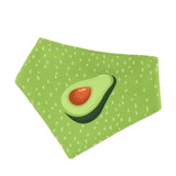 Refreshing Avocado Pet Scarf Three-Layer Thickened Waterproof Saliva Towel - Size M - Front View