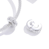 925 Sterling Silver Simple Bead Pendant For Diy Bracelets And Necklaces - Top-Down View