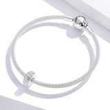 925 Sterling Silver Simple Bead Pendant For Diy Bracelets And Necklaces - 45-Degree Angle