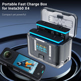 Smart Dual Charging Box for Insta360 X4 Camera - 45-Degree Angle