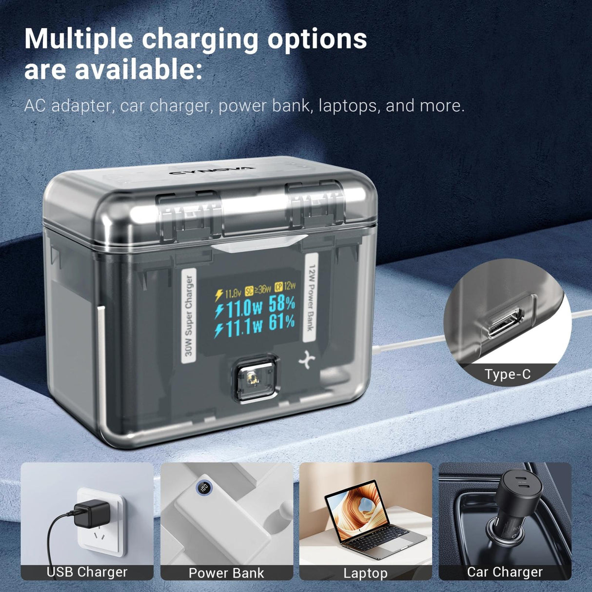 Smart Dual Charging Box for Insta360 X4 Camera
